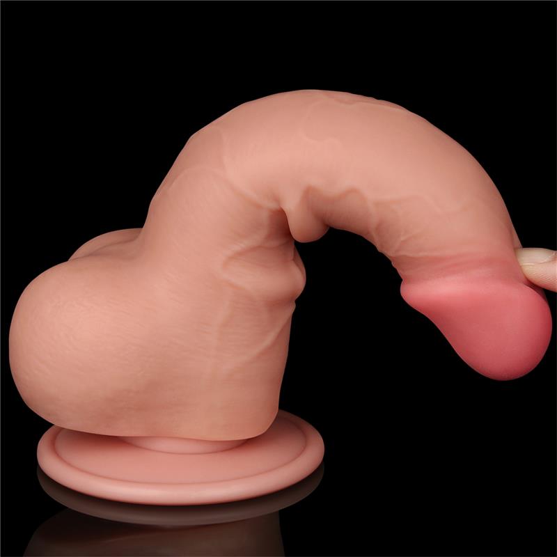 Realistinis dildo su dvigubu sluoksniu