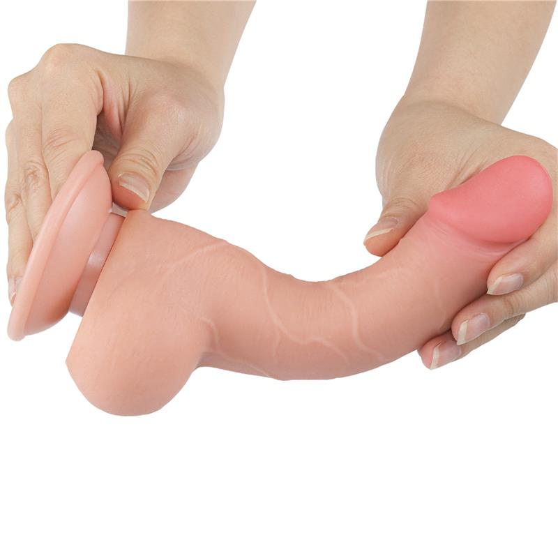 Realistinis dildo su dvigubu sluoksniu