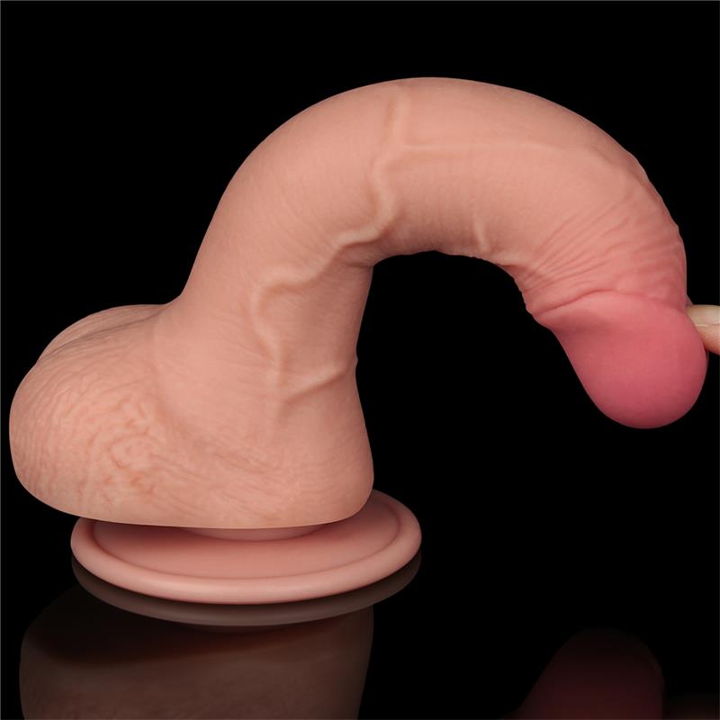 Dildo su dvisluoksne medžiaga ir lankstumu