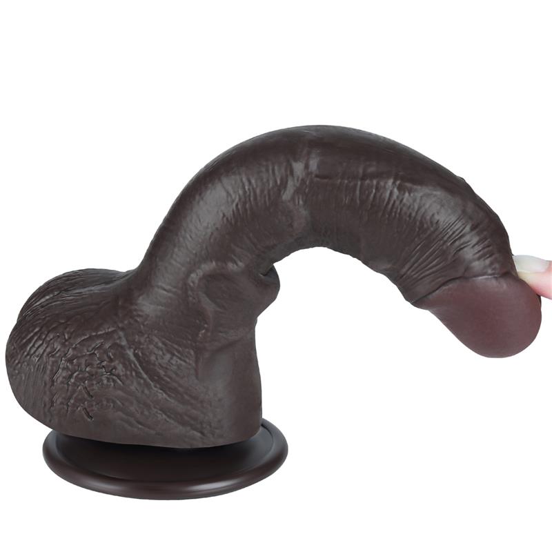Dvisluoksnis dildo su minkšta danga