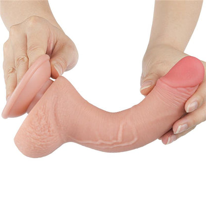 Dildo su dvisluoksne medžiaga ir lankstumu