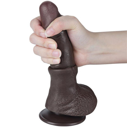 Dvisluoksnis dildo su minkšta danga