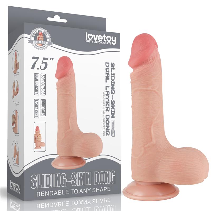 Dildo su dvisluoksne medžiaga ir lankstumu