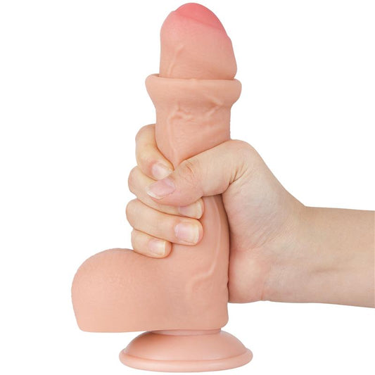 Dvisluoksnis dildo su natūraliu pojūčiu