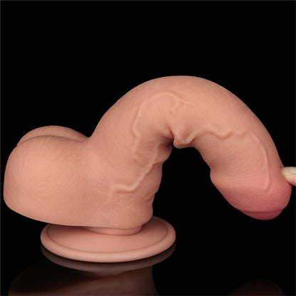Dvisluoksnis dildo su natūraliu pojūčiu