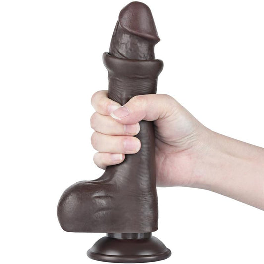 Realistinis dildo su dvisluoksne tekstūra