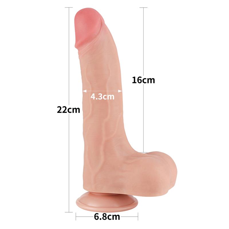 Dvisluoksnis dildo su realistišku pojūčiu
