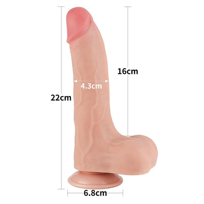 Dvisluoksnis dildo su realistišku pojūčiu