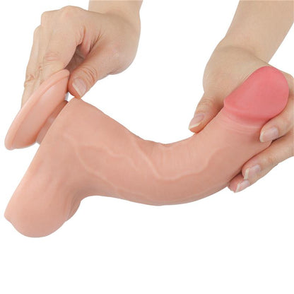 Dvisluoksnis dildo su realistišku pojūčiu