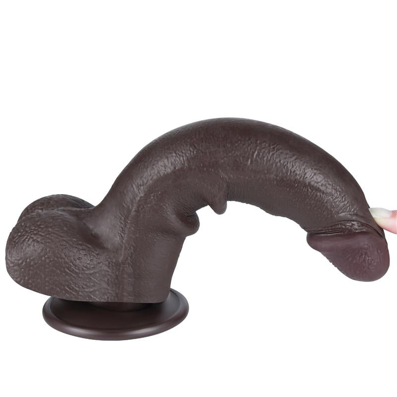 Dvisluoksnis dildo su natūraliu prisilietimu