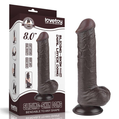 Dildo su dvisluoksne konstrukcija ir lankstumu