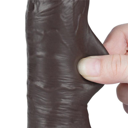 Realistinis dildo su dvisluoksne tekstūra
