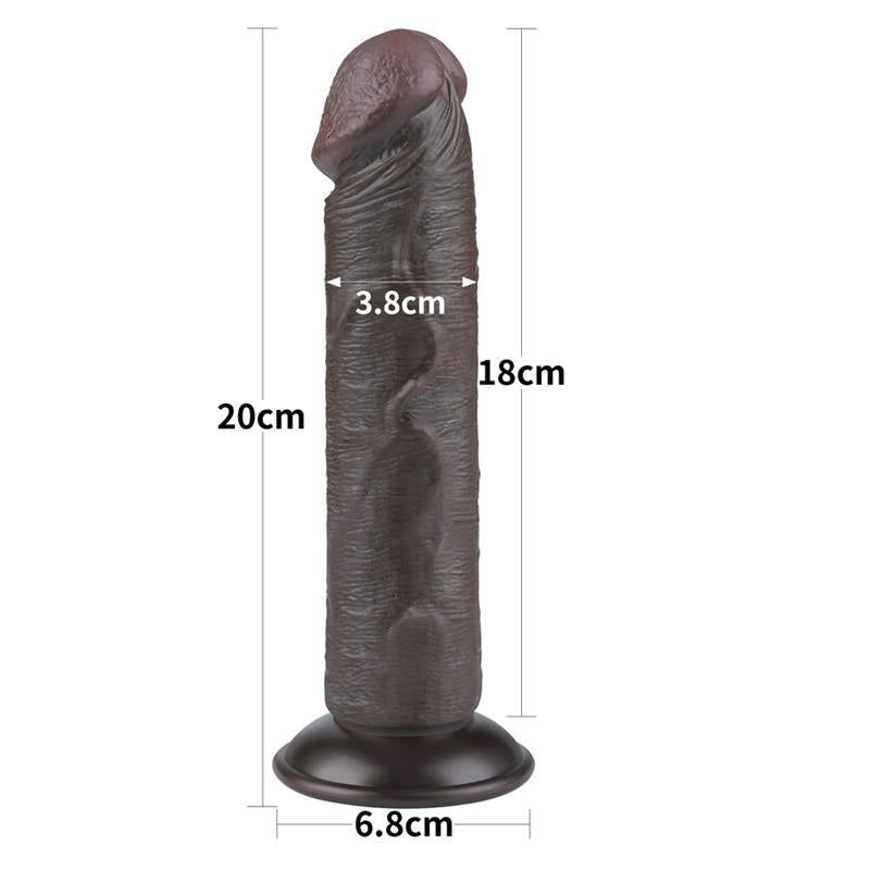 Dvisluoksnis dildo su natūraliu pojūčiu