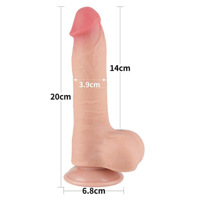 Dvigubo sluoksnio dildo su natūraliu pojūčiu