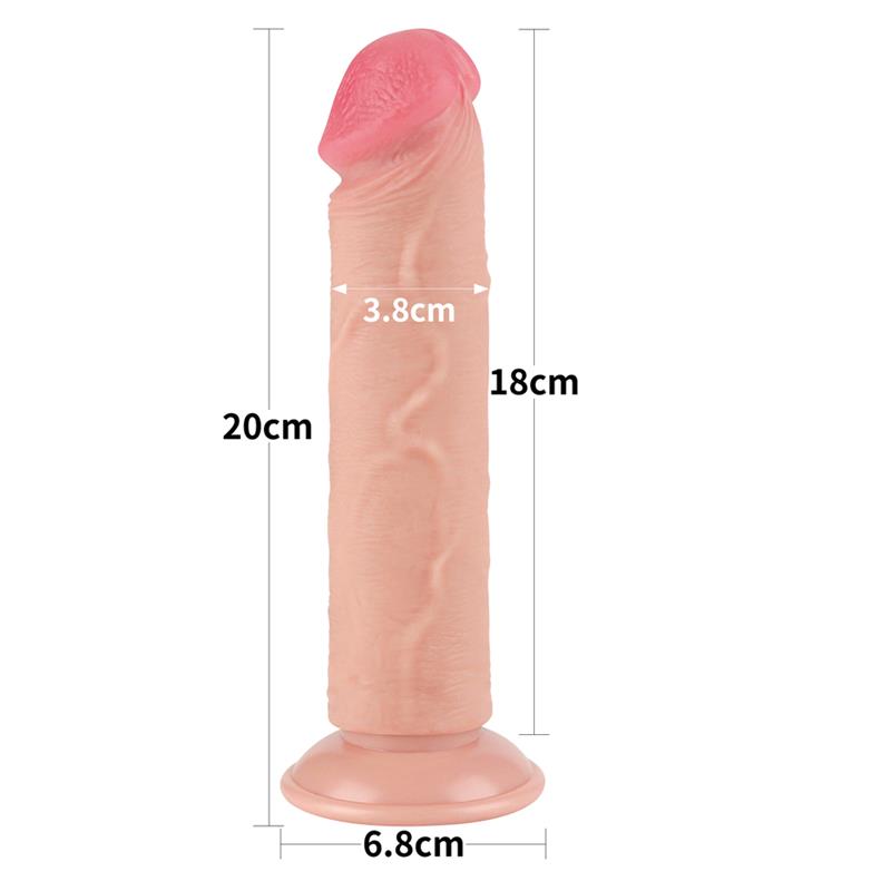 Realistiškas dildo su dvisluoksne struktūra