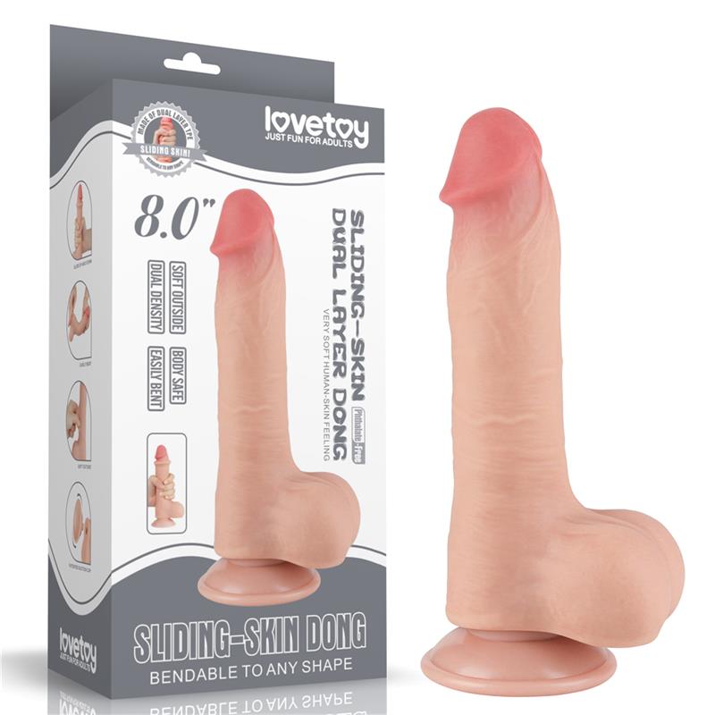 Dvigubo sluoksnio dildo su natūraliu pojūčiu