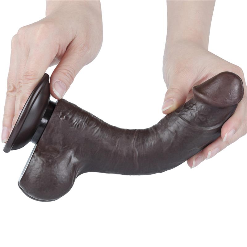 Realistinis dildo su dvisluoksne tekstūra