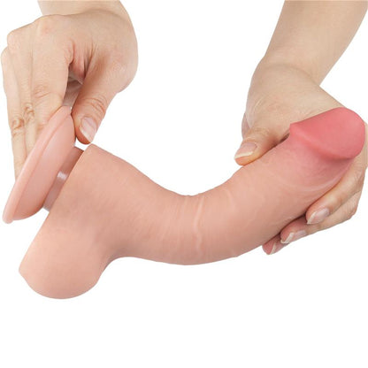 Dvigubo sluoksnio dildo su natūraliu pojūčiu