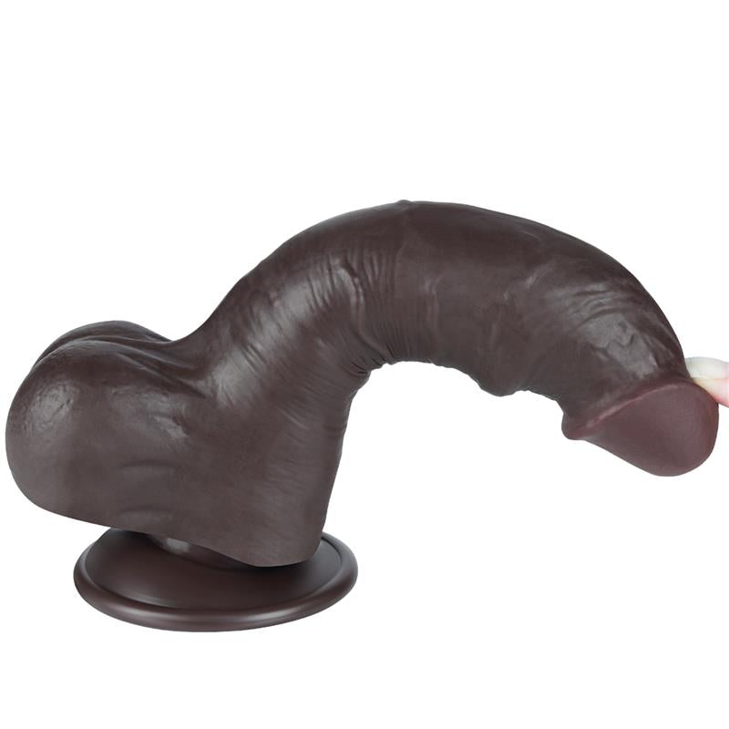 Realistinis dildo su dvisluoksne tekstūra