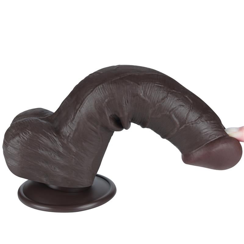 Dildo su dvisluoksne konstrukcija ir lankstumu