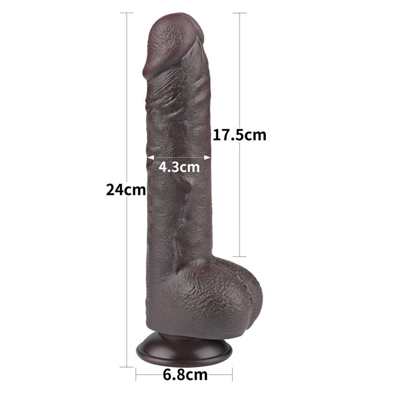 Dvisluoksnis dildo su natūraliu pojūčiu