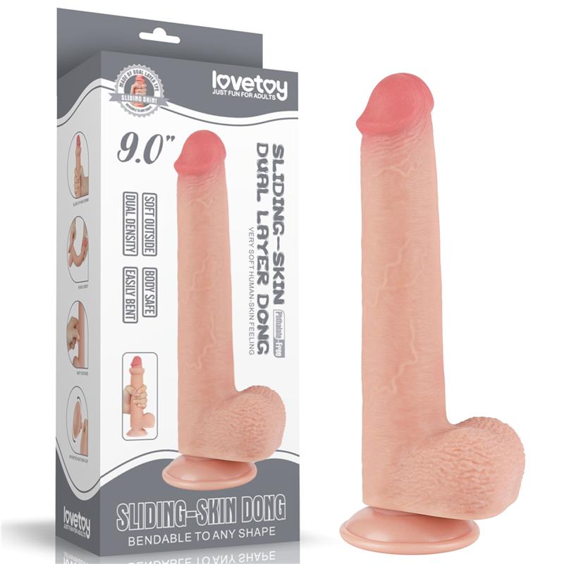 Dvisluoksnis dildo su natūraliu pojūčiu