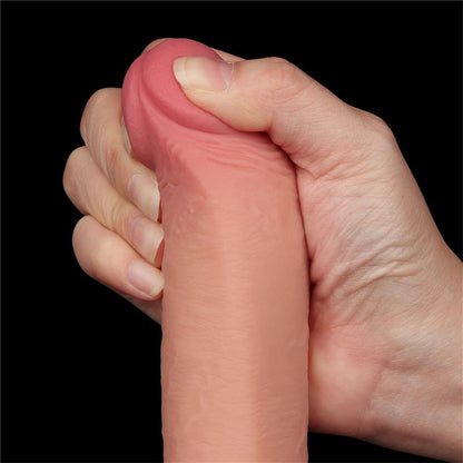 Dvisluoksnis dildo su natūraliu pojūčiu