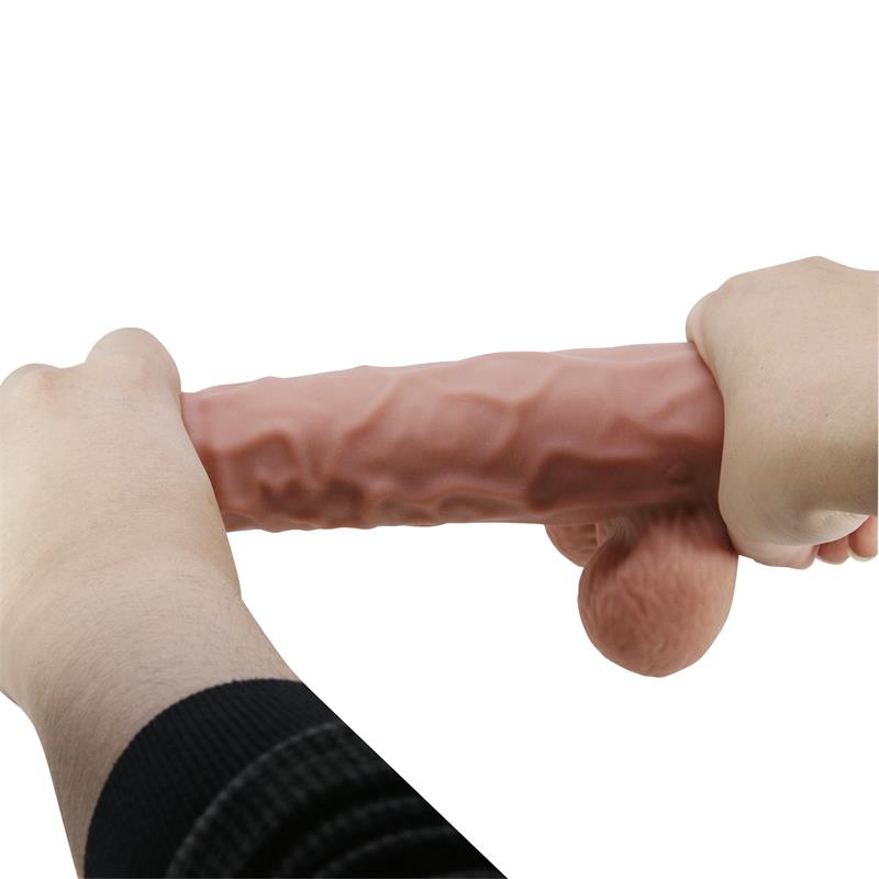 Tikroviškas dildo su siurbtuku ir ergonomiška forma