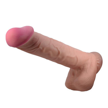 Tikroviškas dildo su siurbtuku ir slankia oda