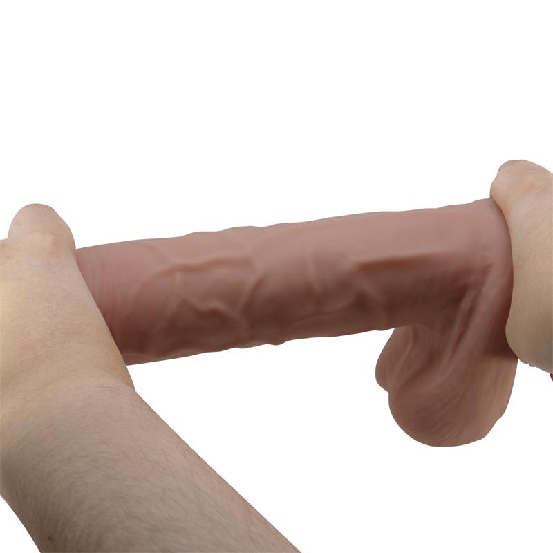 Tikroviškas dildo su siurbtuku ir slankia oda