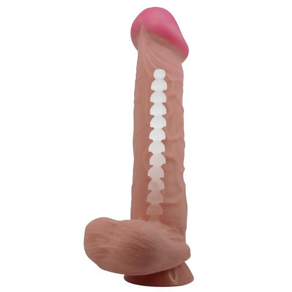 Tikroviškas dildo su siurbtuku ir slankia oda