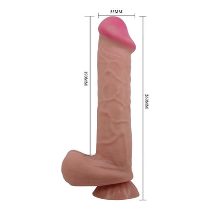 Tikroviškas dildo su siurbtuku ir slankia oda