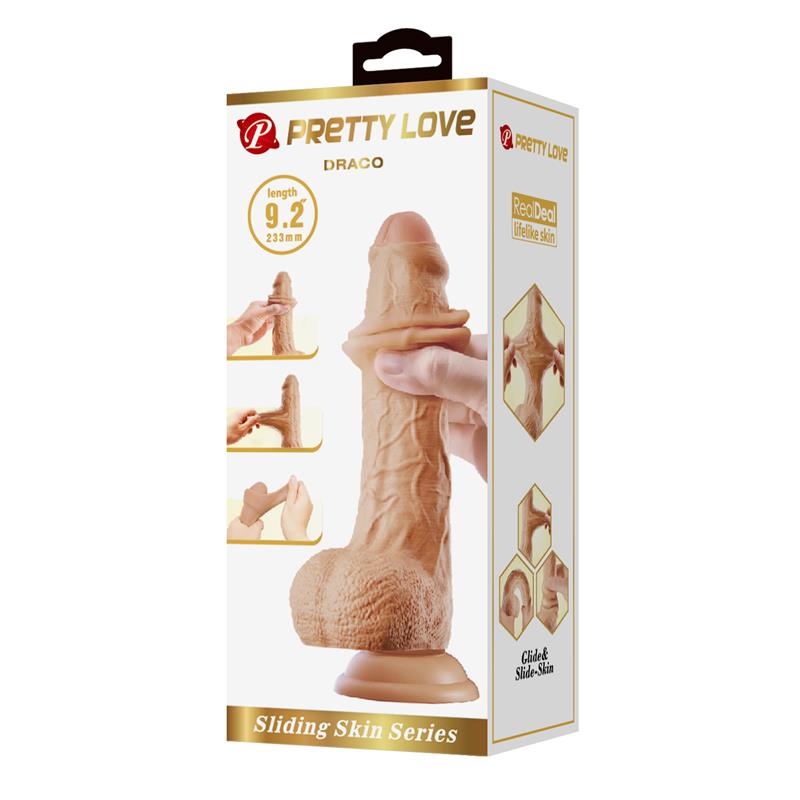 Tikroviškas dildo su siurbtuku ir lankstumu