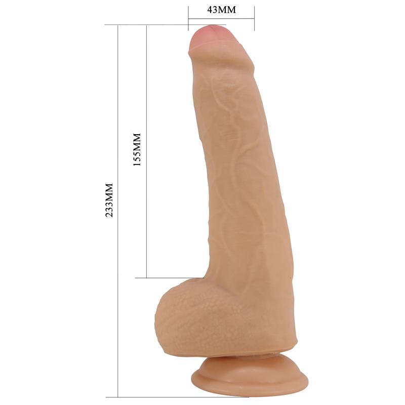 Tikroviškas dildo su siurbtuku ir lankstumu