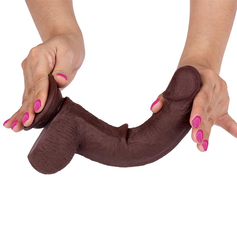 Tikroviškas dildo su siurbtuku ir lankstumu
