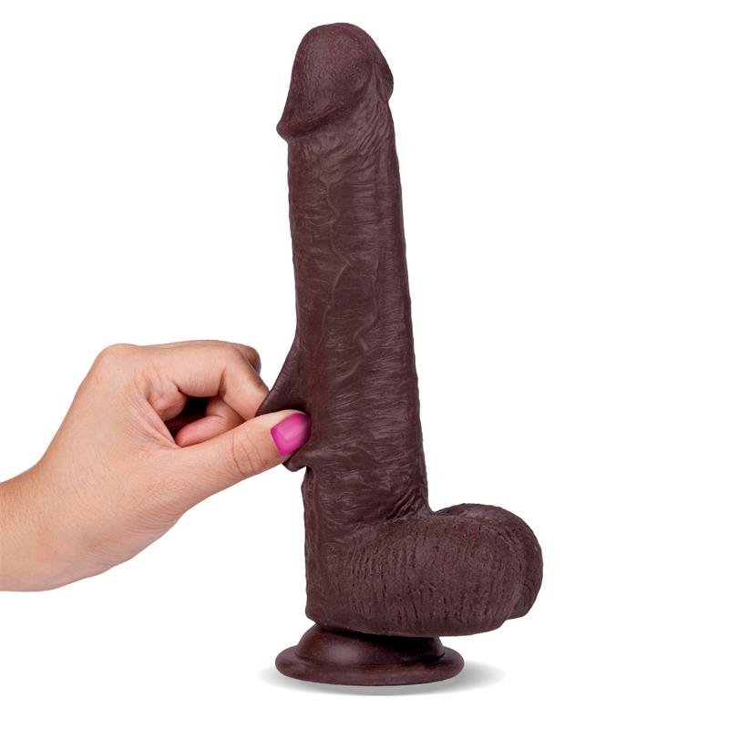 Tikroviškas dildo su siurbtuku ir lankstumu