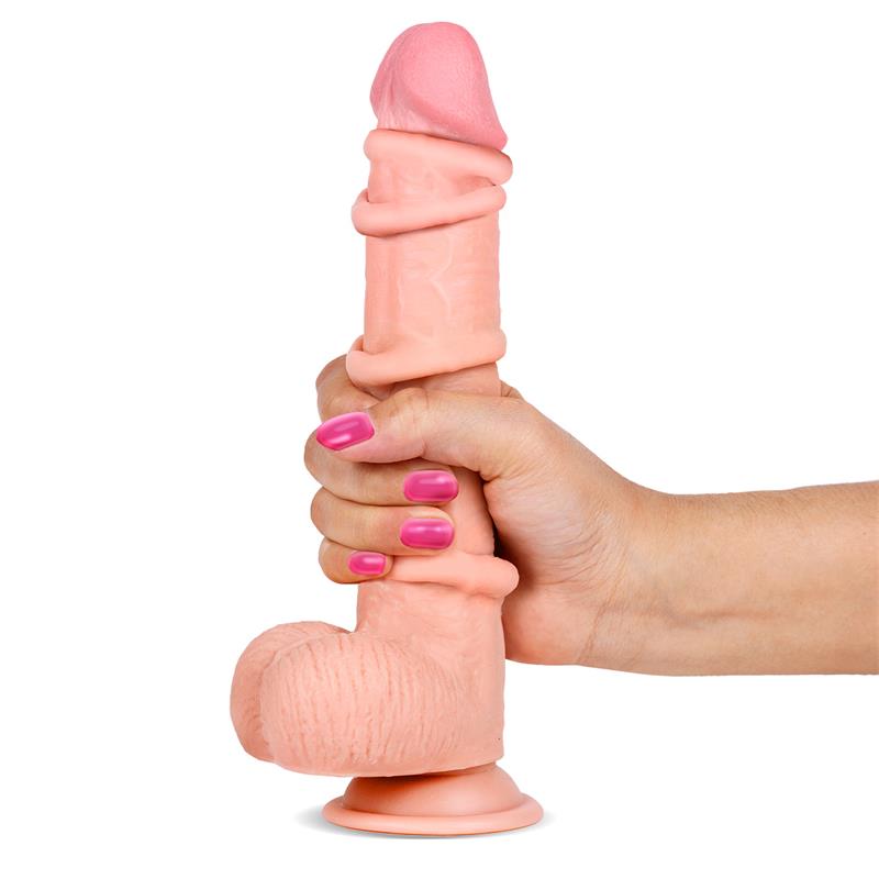 Tikroviškas dildo su siurbtuku ir lankstumu