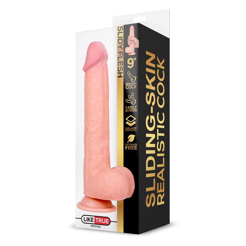 Tikroviškas dildo su siurbtuku ir lankstumu