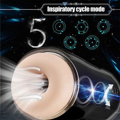 Masturbatorius su 7 vibracijomis ir 5 siurbimo lygiais