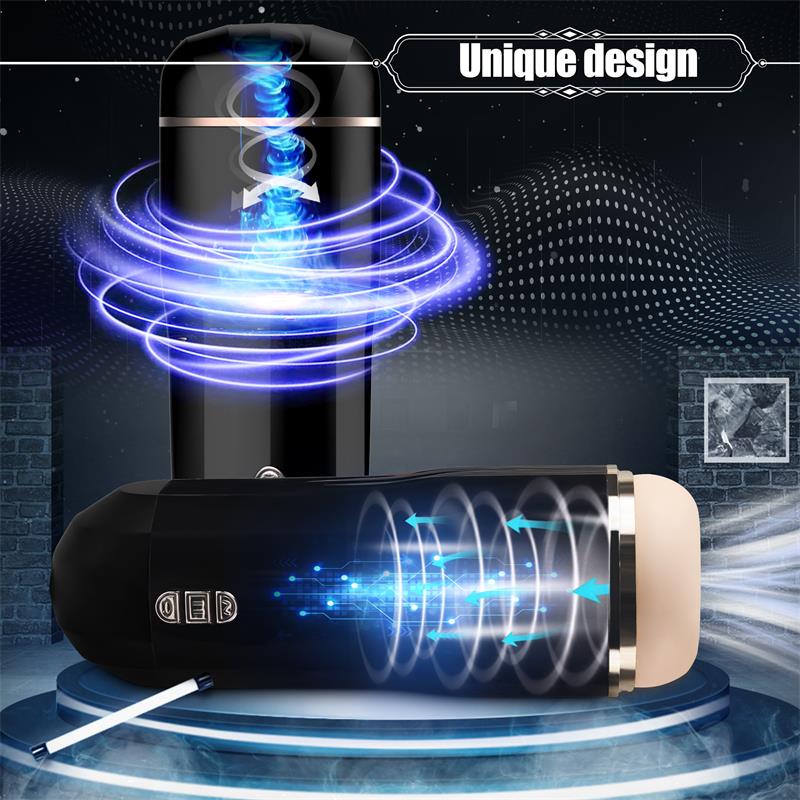 Masturbatorius su 7 vibracijomis ir 5 siurbimo lygiais