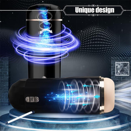 Masturbatorius su 7 vibracijomis ir 5 siurbimo lygiais