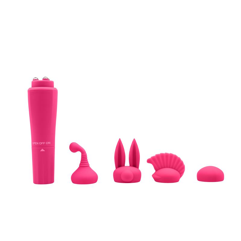 Mini vibratorius su 4 keičiamomis galvutėmis