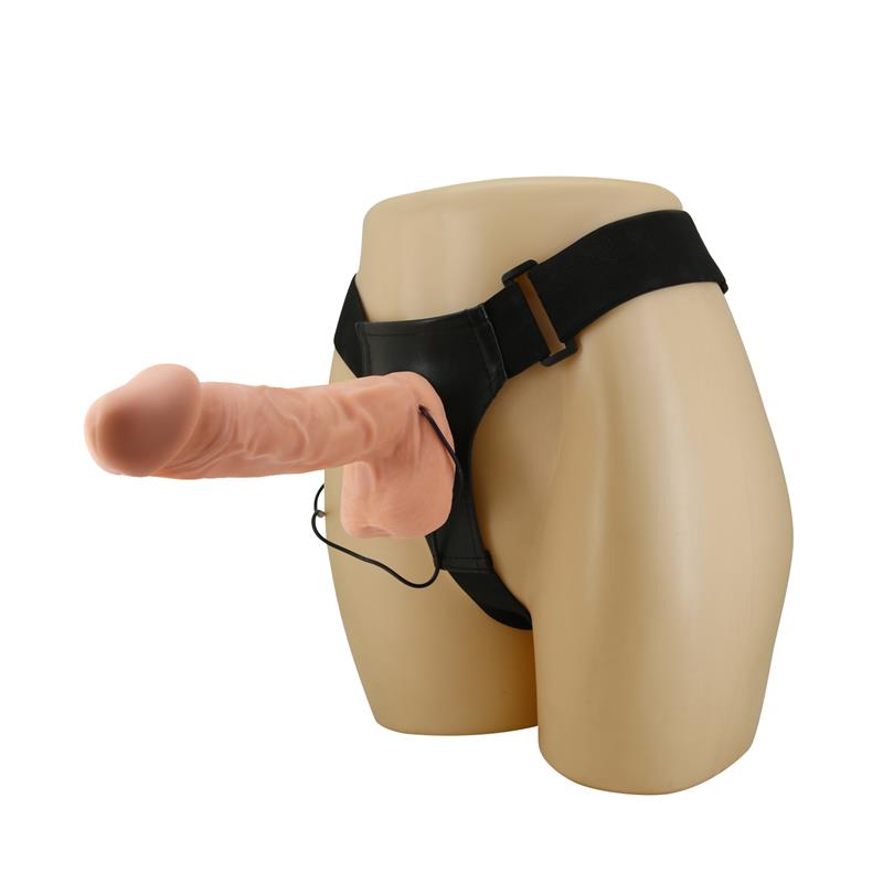 Vibruojantis dildo su dirželiu ir lankstumu