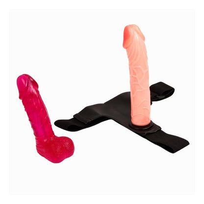 Strap-on rinkinys su dviem dildo variantais