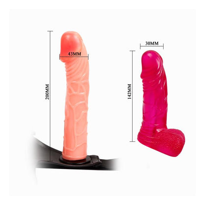Strap-on rinkinys su dviem dildo variantais