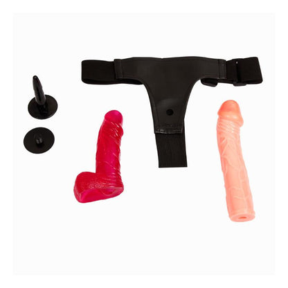 Strap-on rinkinys su dviem dildo variantais