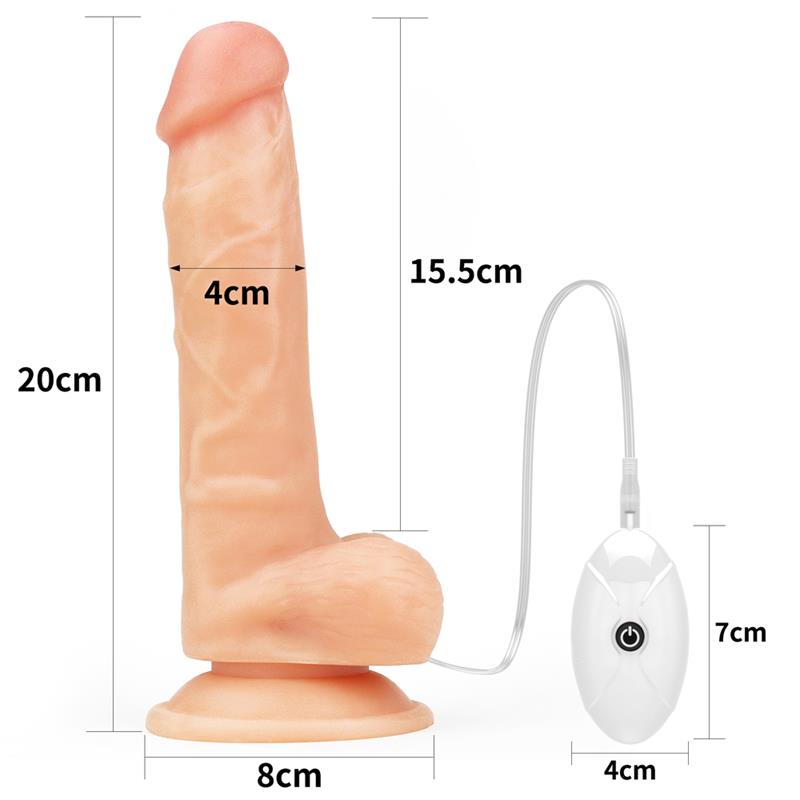 Vibruojantis dildo su reguliuojamu diržu