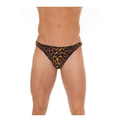 Leopardo rašto stringai su elastingu audiniu