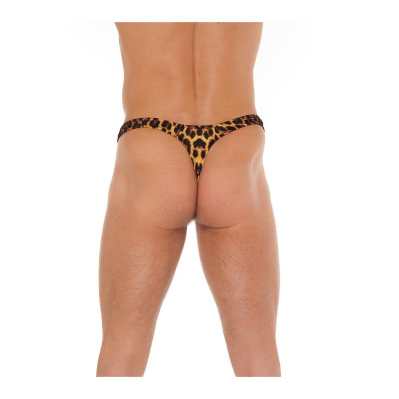 Leopardo rašto stringai su elastingu audiniu