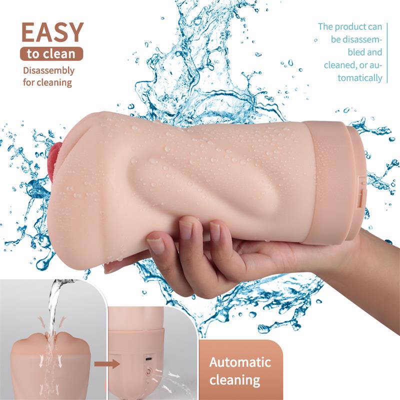 Masturbatorius su 10 vibracijų ir 5 siurbimo režimais